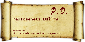 Paulcsenetz Dóra névjegykártya